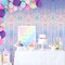 6.4 ft x 6.5 ft Metallic Tinsel Foil Fringe Curtains,Pack of 2 Party Streamer Backdrop for Mermaid Birthday Party Decorations(Neon Blue)
